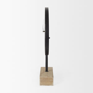 Oris Black Metal/Wood Open Frame Table Clock