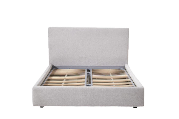 ELLA Storage KING Bed in greige tweed