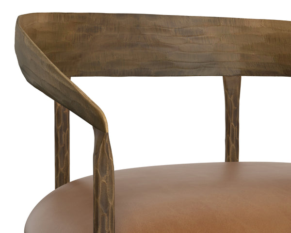ZANATTA DINING ARMCHAIR - TAN LEATHER