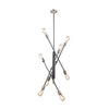 Truro 8 Light Pendant in Black & Brushed Nickel