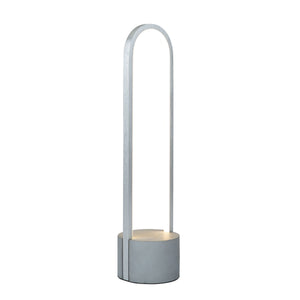Cortina 16W LED Table Lamp AC7591BA in Brushed Aluminum with Grey Base