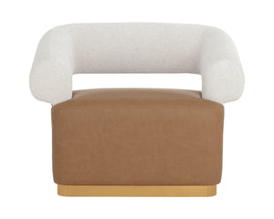 AGGIE SWIVEL LOUNGE CHAIR - MILLIKEN COGNAC / RHEA LIGHT BARLEY