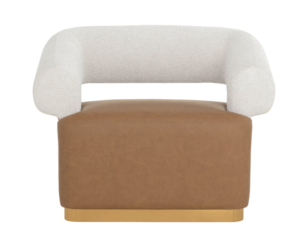 AGGIE SWIVEL LOUNGE CHAIR - MILLIKEN COGNAC / RHEA LIGHT BARLEY