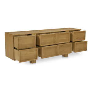 Moe's Henley Collection 8 Drawer Dresser in Brown Oak