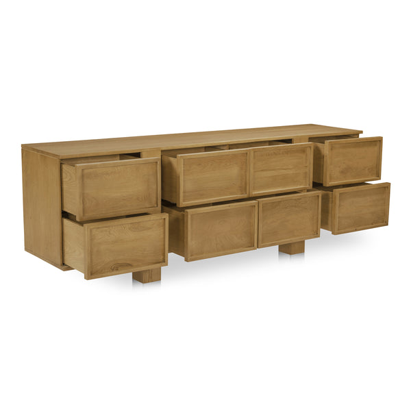 Moe's Henley Collection 8 Drawer Dresser in Brown Oak