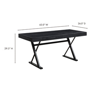 Moe's Profecto Desk Black with Soft-Close Drawers