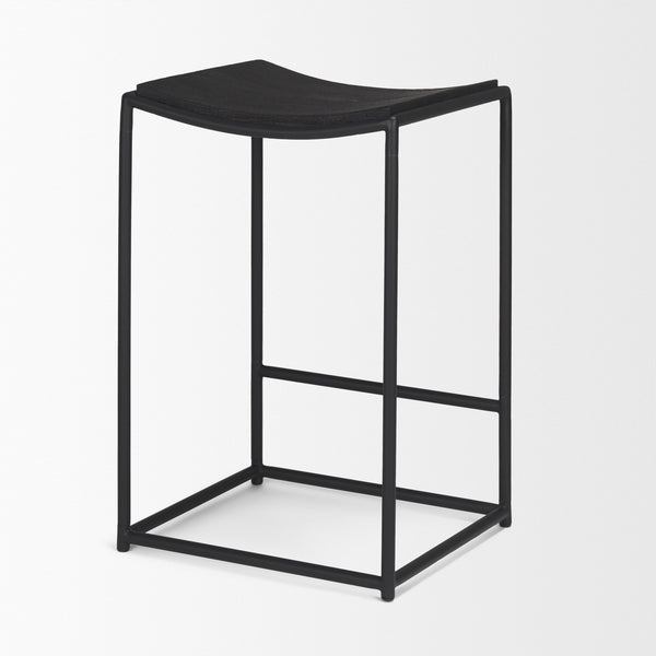 Taniel Textured Black Wood w/ Black Metal Counter Stool