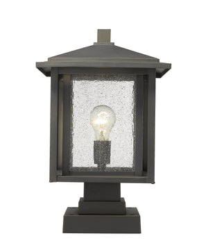 Aspen 1 Light Outdoor Pier Mounted Fixture in Oil Rubbed Bronze Finish