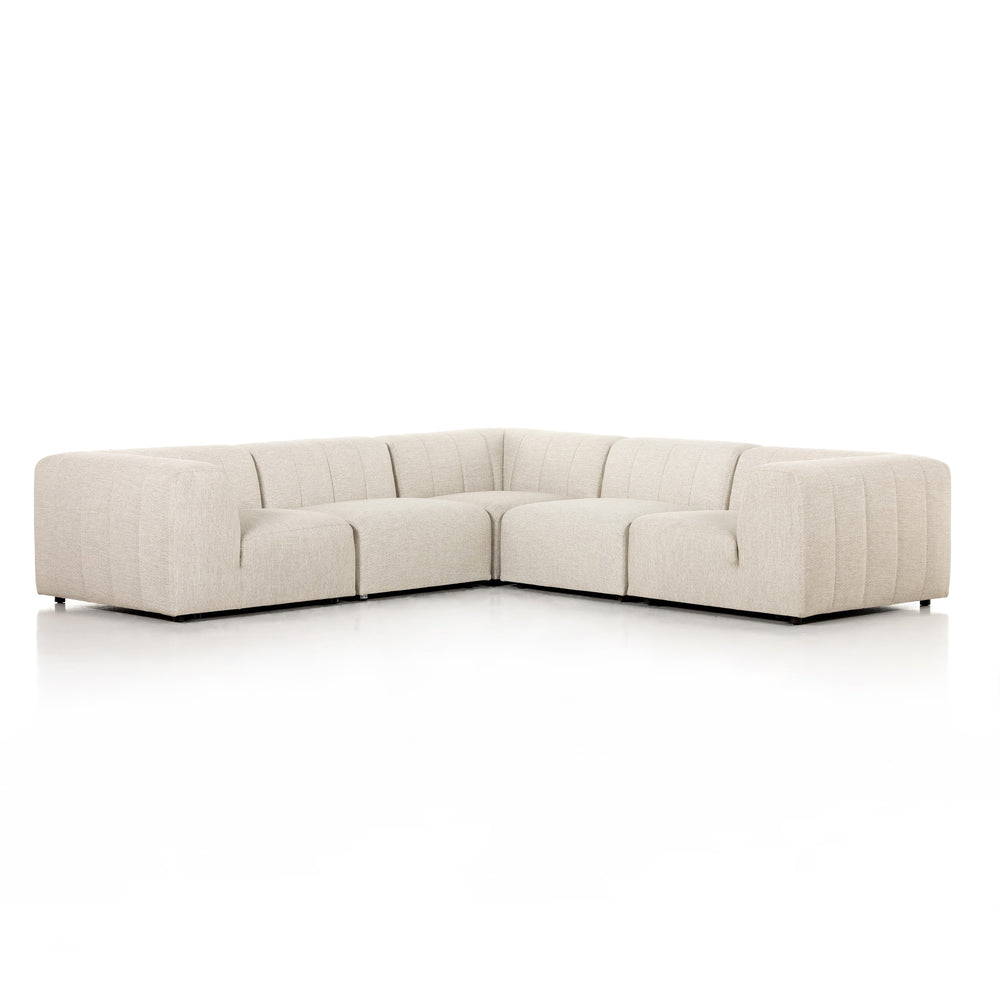 Gwen Outdoor 5 Pc Sectional In Faye Sand