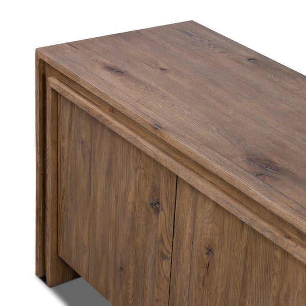 Chalmers Media Console In Weathered Oak Veneer