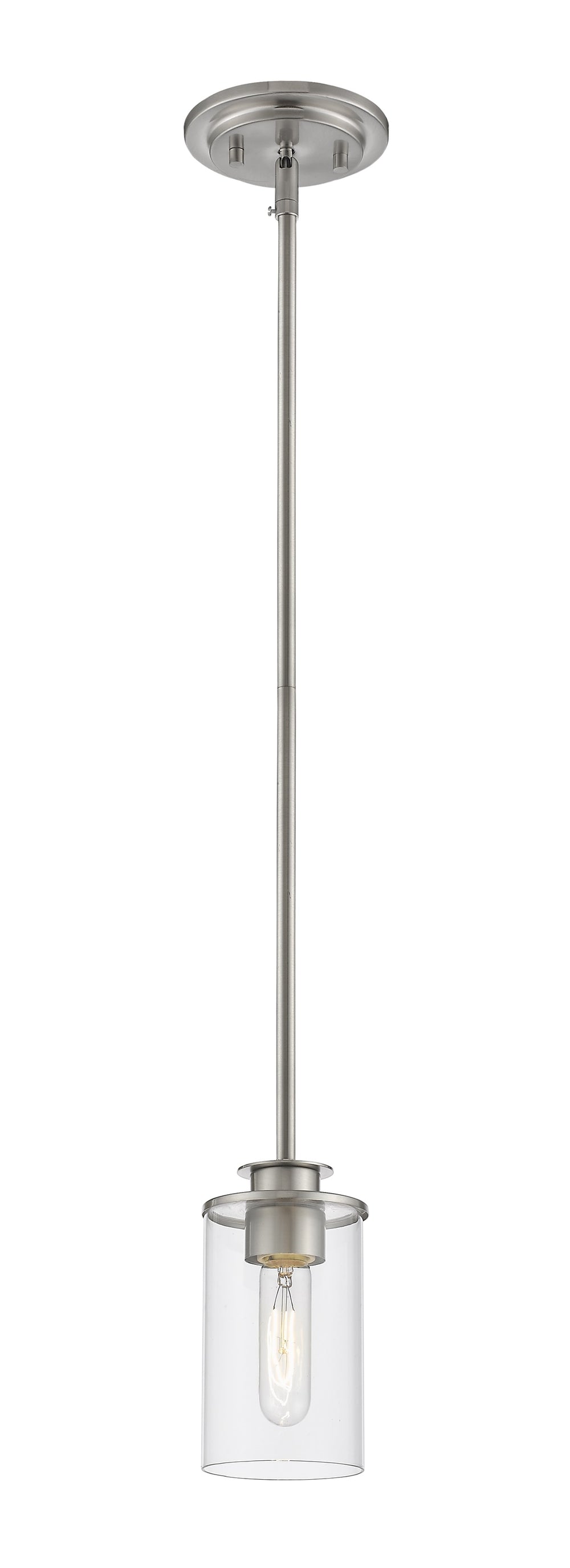 Savannah 1 Light Mini Pendant in Brushed Nickel Finish