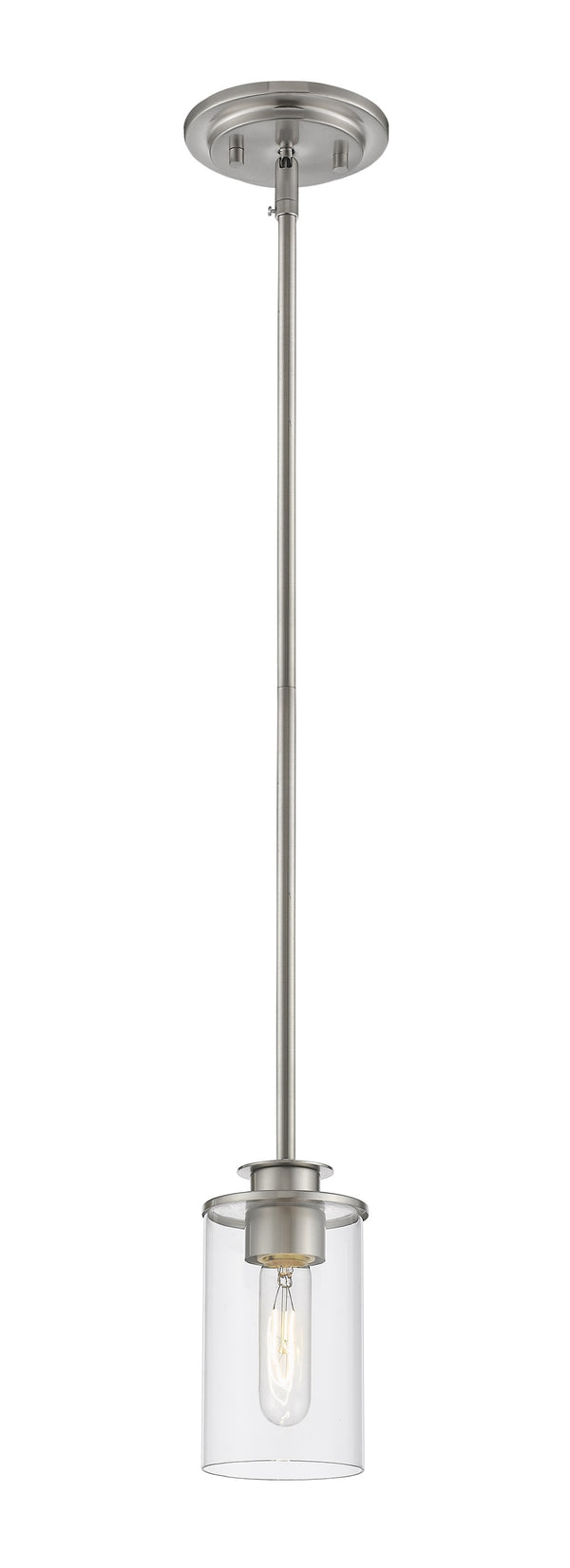 Savannah 1 Light Mini Pendant in Brushed Nickel Finish