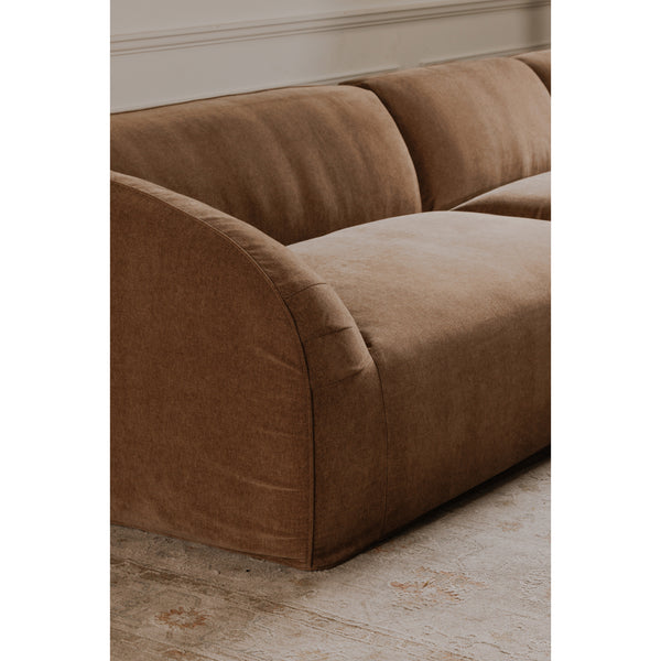 Moe's Isla Slipper Chair with Washable Cover in Mocha