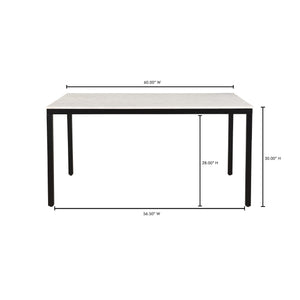 Moe's Parson Small Marble Dining Table, White
