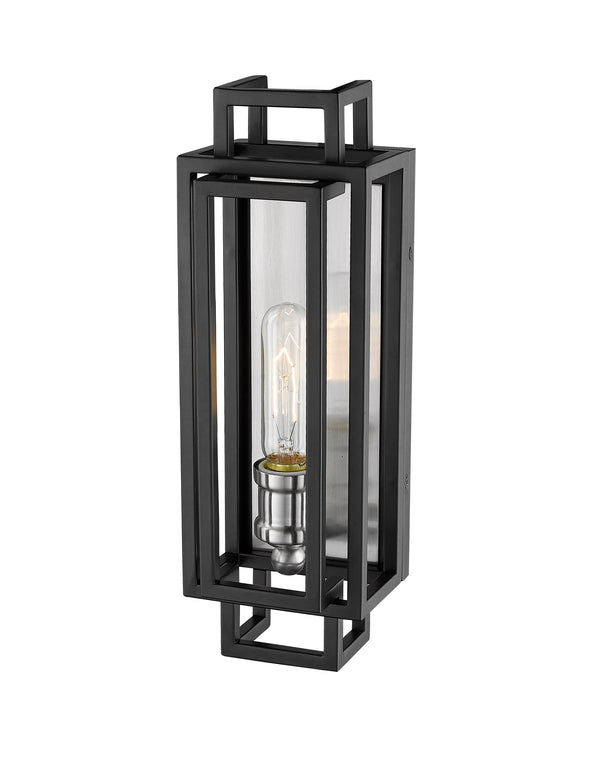 Titania 1 Light Wall Sconce in Black + Brushed Nickel Finish