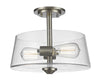 Annora 2 Light Semi Flush Mount in Brushed Nickel Finish