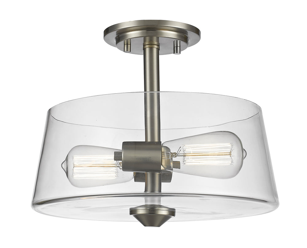 Annora 2 Light Semi Flush Mount in Brushed Nickel Finish