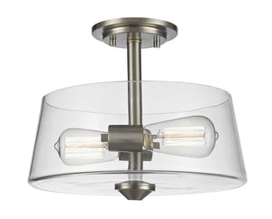 Annora 2 Light Semi Flush Mount in Brushed Nickel Finish