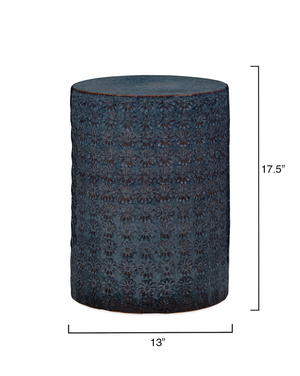 Wildflower Ceramic Side Table, Blue