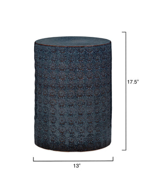 Wildflower Ceramic Side Table, Blue