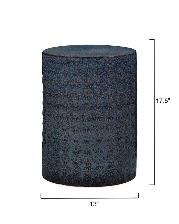 Wildflower Ceramic Side Table, Blue