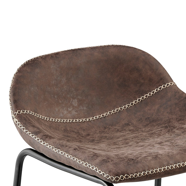 Leighton KD PU Counter Stool, Vintage Coffee Brown