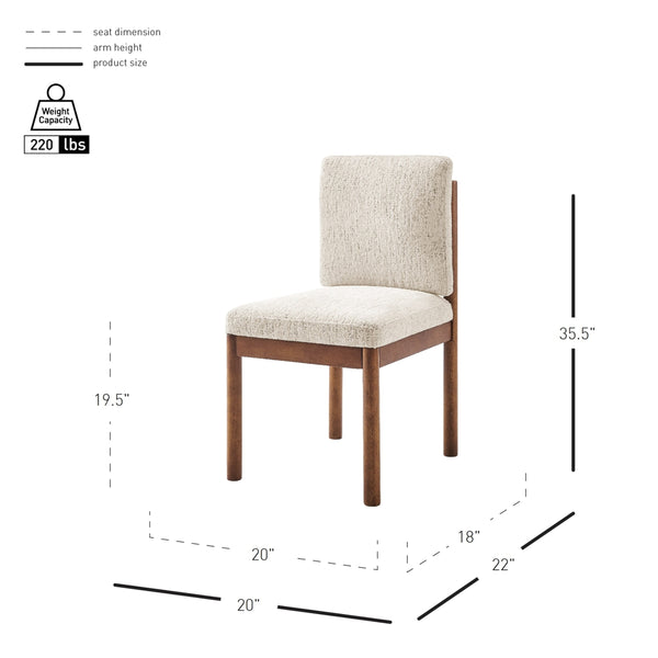 2pc Set - Melvin KD Chenille Dining Side Chair, Concord Cream