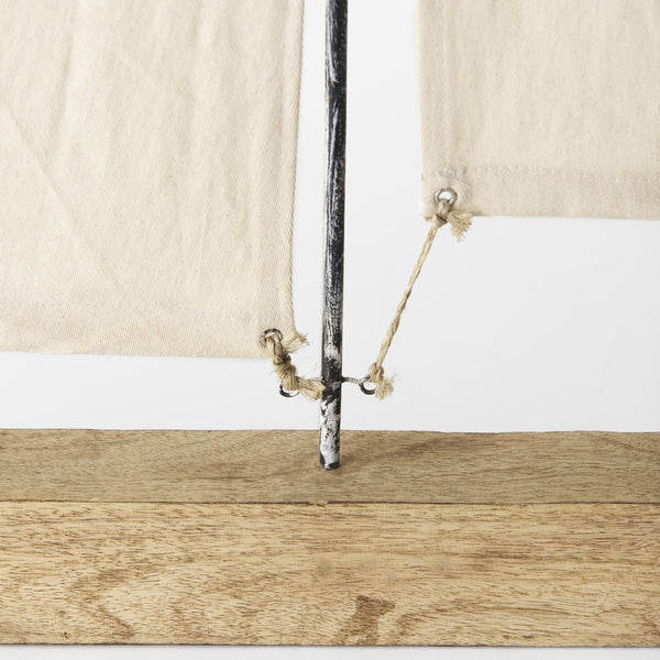 Tartane Large 22L x 2W Brown/Cream Nautical Inspired Sailboat