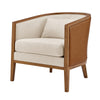 Tillman Faux Leather/Linen Accent Arm Chair, Casa Caramel/Shortbread