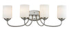 Cardinal 4 Light Vanity  in Brushed Nickel Finish