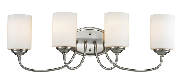 Cardinal 4 Light Vanity  in Brushed Nickel Finish