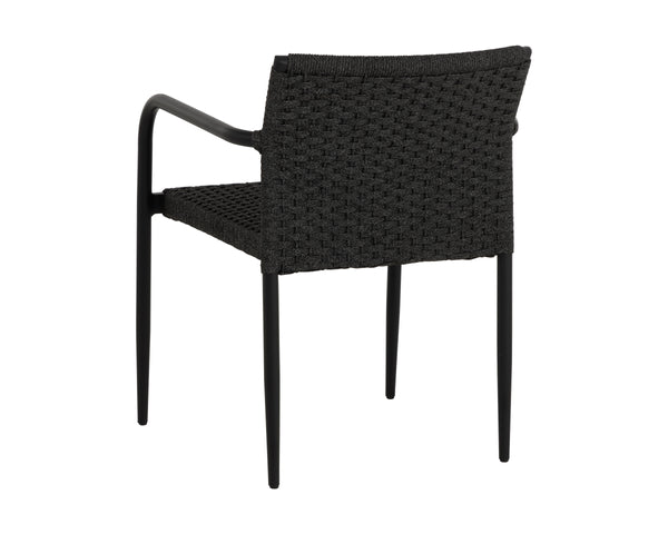 CASELLA STACKABLE DINING ARMCHAIR - BLACK - DARK GREY