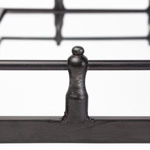Christa 22L x 22W Black Metal Mirrored Base Square Tray