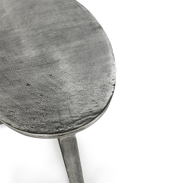 Flores Cast Aluminum Oval Coffee Table - Nickle