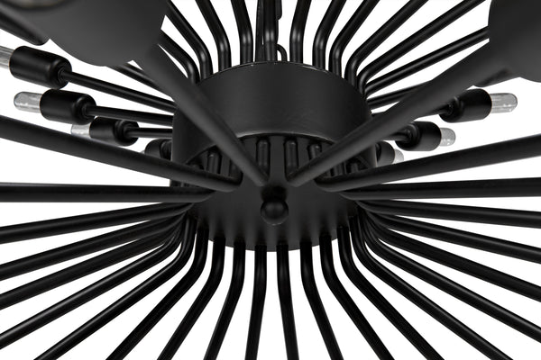 Mancini Chandelier, Black Steel