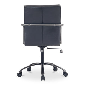 Moe's Roy Office Chair in Black Leather