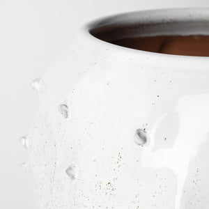 Julian Large Glossy White Ceramic Spoked Vase