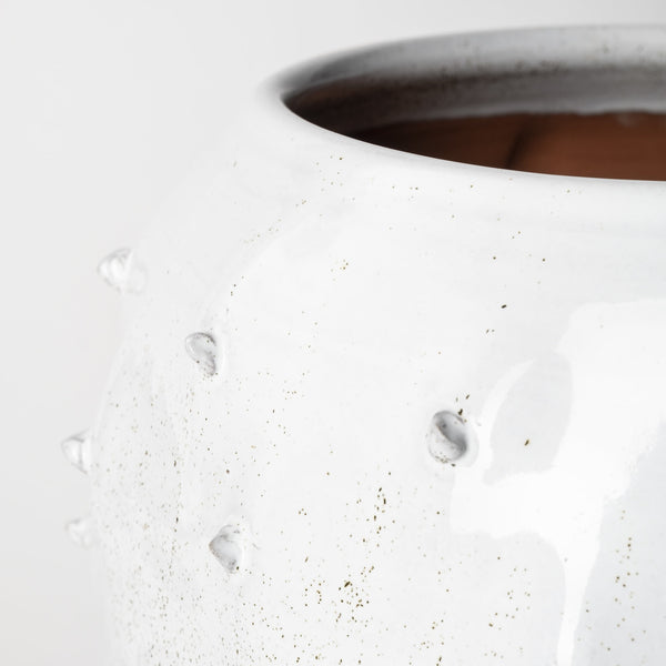 Julian Large Glossy White Ceramic Spoked Vase