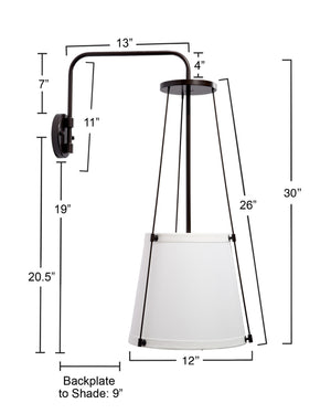  California 1-Light Wall Sconce, Bronze