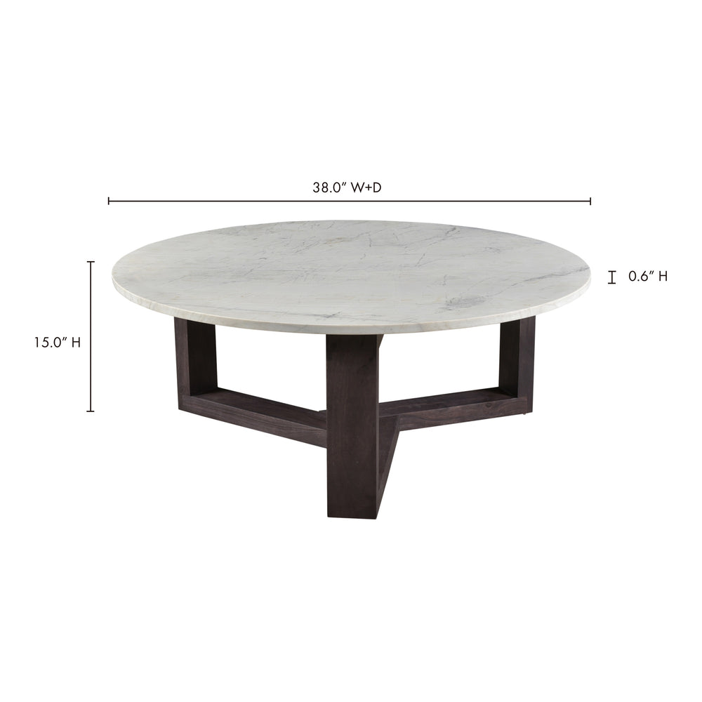 Moe's Jinxx Coffee Table in Charcoal Grey Marble