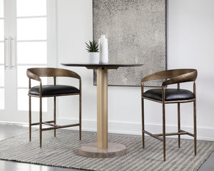 ZANATTA COUNTER STOOL - CHARCOAL BLACK LEATHER