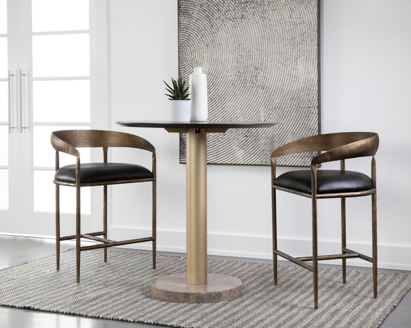 ZANATTA COUNTER STOOL - CHARCOAL BLACK LEATHER