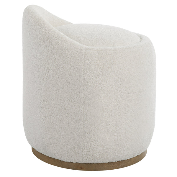 Swirl Swivel Sheepskin Ottoman
