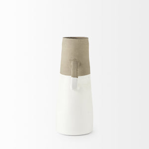 Garand Medium 15H Two-Toned White Natural Ceramic Jug