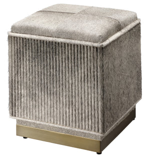 Easton Hide Ottoman, Grey