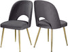 Ramon Dining Chair In Grey Velvet