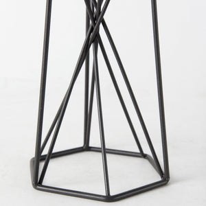 Sixx I Small Antiqued Metal Hexagonal Table Candle Holder