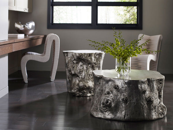 Log Cocktail Table, Silver
