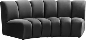 Lynda 2pc. Modular Sectional In Grey Velvet