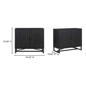 Moe's Sierra 2 Door Black Cabinet with Adjustable Shelf